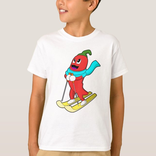 T-shirt Pepper en Skier avec Ski (Devant)