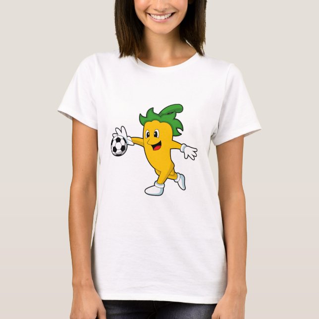 T-shirt Pepper Vegan comme joueur de football avec Soccer. (Devant)