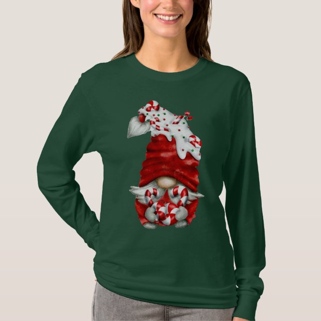 T-shirt Peppermenthe Noël scandinave Gnome (Devant)
