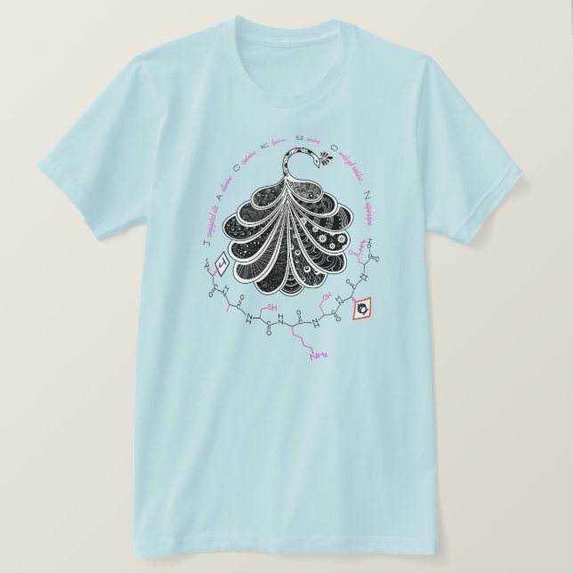 T-shirt peptide JACKSON, paon avec texte personnalisé, cla (Design devant)