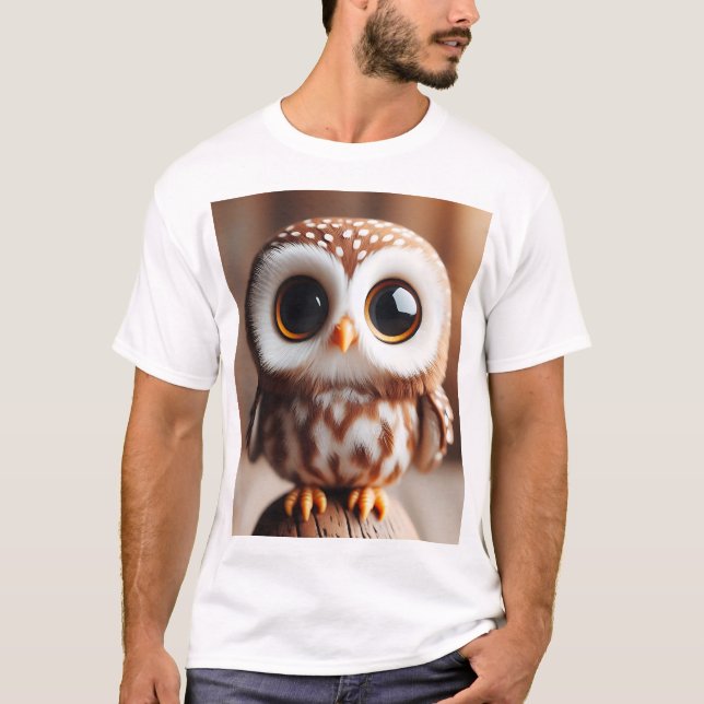 T-shirt Perched Wonder — Whimsical Little Owl (Devant)