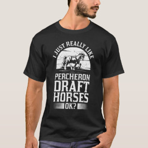 T-shirt Percheron Ébauche Cheval Cheval Cheval Équitation 