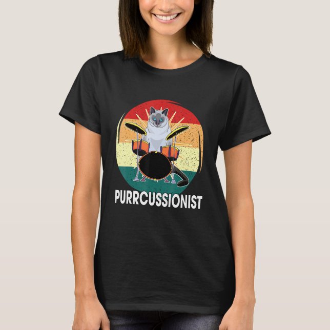 T-shirt Percussion Drummer Drumming Drums Saying I Kitten  (Devant)