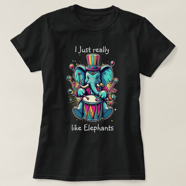 T-shirt Percussionniste mélodique J'aime vraiment les élép (Design devant)