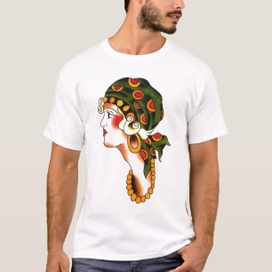 T-shirt Percy arrose la tête de fille par doux
