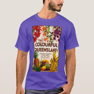 T-shirt Percy Trompf 19021964 Visiter le Queensland coloré