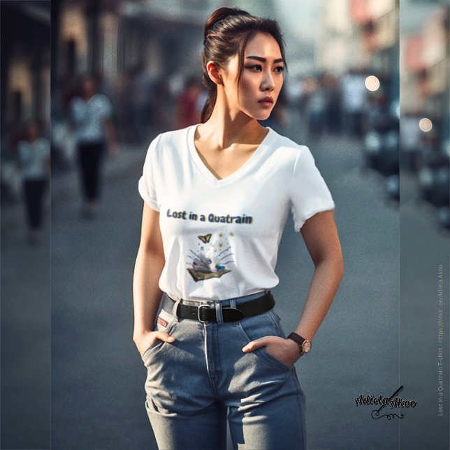 T-shirt - Perdu dans un Quatrain par la poète Adie (Lost in a Quatrain T-shirt by Poet Adiela Akoo in crisp 'white'. LOVE it? GET it! Get the tote too!)