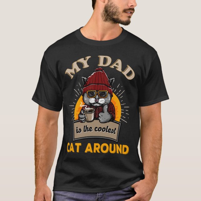 T-shirt père cool chat (Devant)