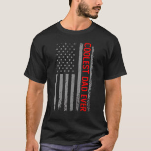 T-shirt Père Coolle Jamais Américain Drapeau Père Papa Pèr