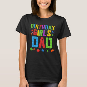 T-shirt Père de fille d'anniversaire Blocs maître construc