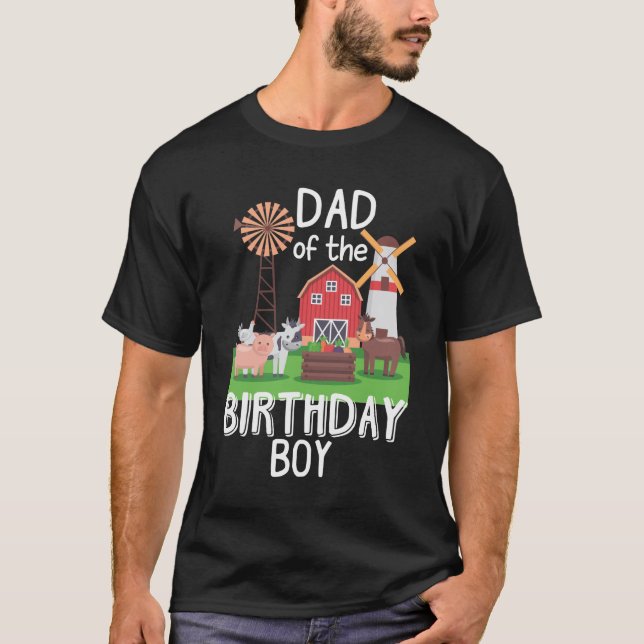 T-shirt Père de la ferme Anniversaire Garçon Mère Animal A (Devant)