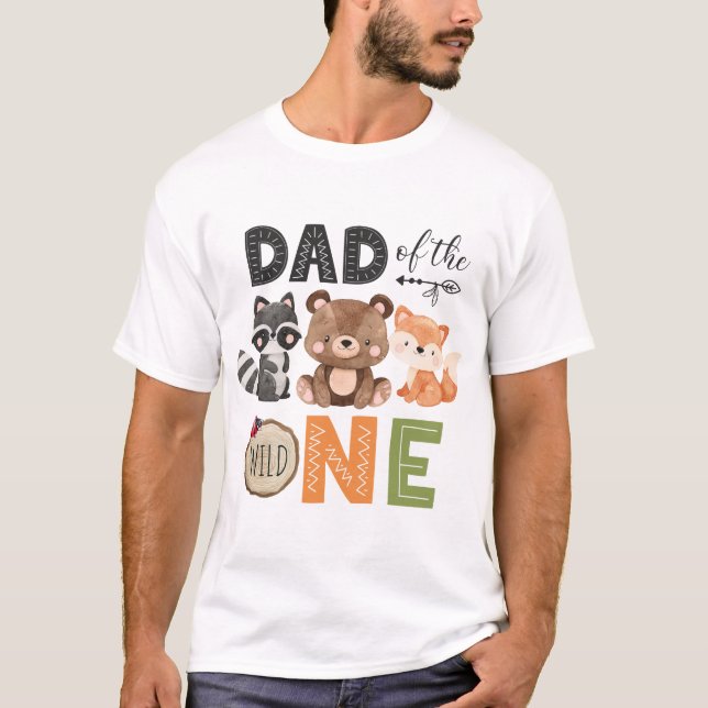 T-shirt Père de la forêt d'un sauvage Anniversaire (Devant)