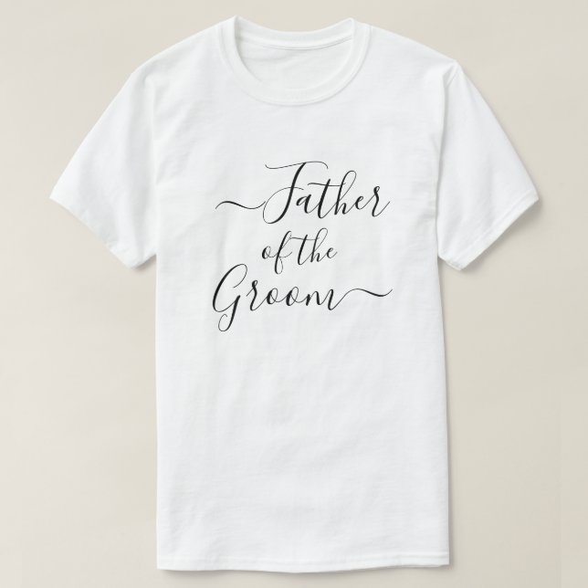T-shirt Père de la Groom fête de mariage de script moderne (Design devant)
