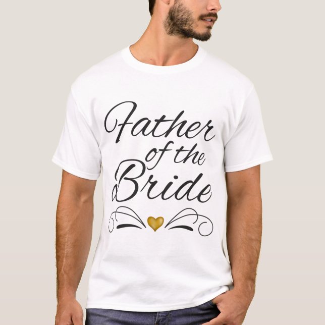 T-shirt Père De La Mariée - Coeur D'Or (Devant)