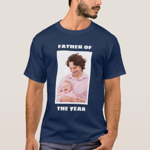 T-shirt Père De L'Année Photo Personnalisée Personnalisée 