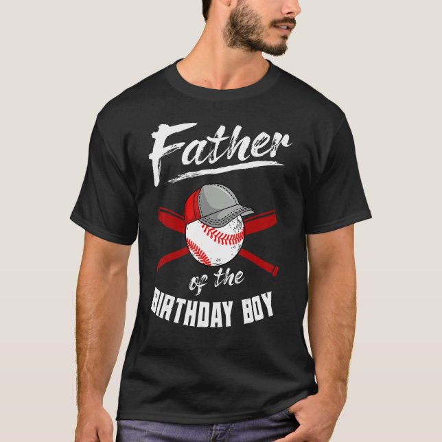 T-shirt Père De L'Anniversaire Boy Baseball Anniversaire P (Devant)