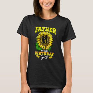 T-shirt Père De L'Anniversaire Fille Tournesol Parc Annive