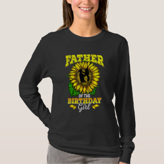 T-shirt Père De L'Anniversaire Fille Tournesol Parc Annive