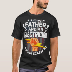 T-shirt Père de l'électricien américain du drapeau patriot