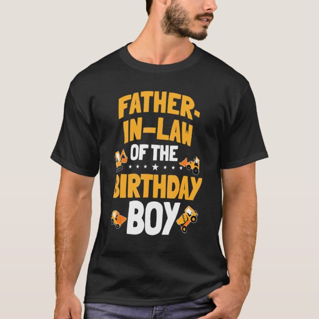 T-shirt Père En Droit De L'Anniversaire Boy Construction T (Devant)
