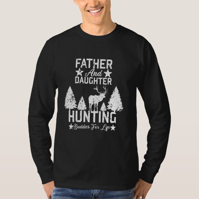 T-shirt Père Et Fille Chasse Buddies Pour La Vie Bébé (Devant)
