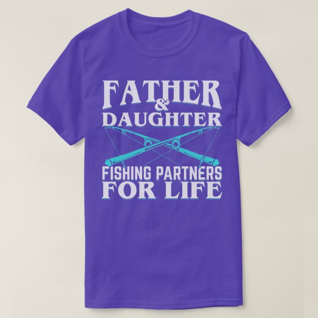 T-shirt Père Et Fille Partenaires De Pêche À Vie (Design devant)