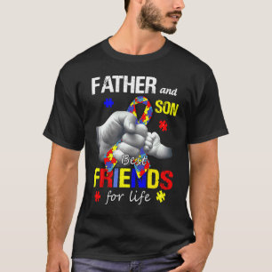 T-shirt Père et fils meilleurs amis pour la vie autisme pè
