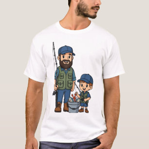 T-shirt Père et fils pêchant ensemble