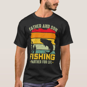 T-shirt Père et fils pêchant passe-temps familial