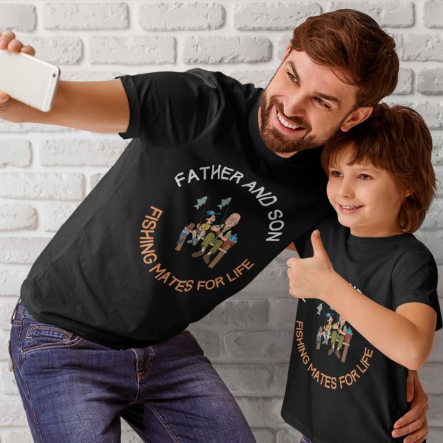 T-shirt Père et Fils Pêcher Mates à vie (Créateur téléchargé)
