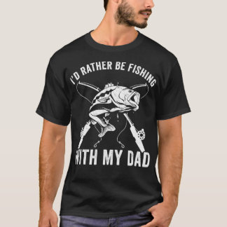 T-shirt Père et Fils Plutôt Pêcher avec papa Drôle