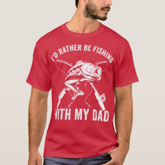 T-shirt Père et Fils Plutôt Pêcher avec papa Drôle