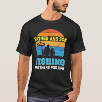 T-shirt Père et son papa et moi Pêcher pour hommes Cadeau