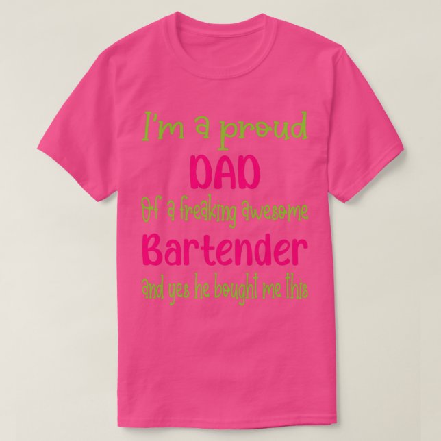 T-shirt père fier de freaking génial Bartender Bartender (Design devant)