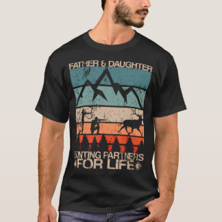 T-shirt Père Fille Partenaires De Chasse Pour La Vie Retro