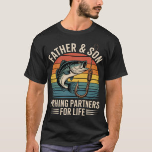 T-shirt Père Fils Correspondant Pêche Bass Poisson Papa