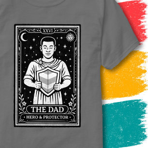 T-shirt Père Gardien Bouclier Style de Tarot Cosmique Cart