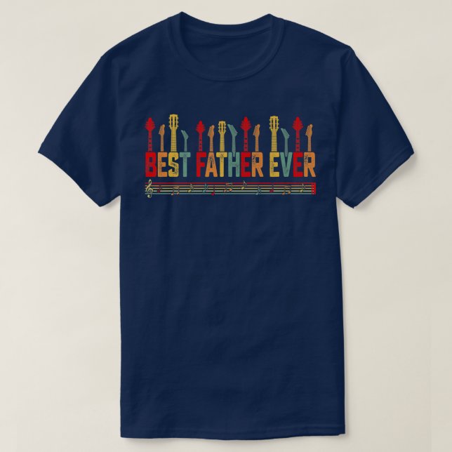 T-shirt Père guitariste Meilleur Père Jamais Pères guitare (Design devant)