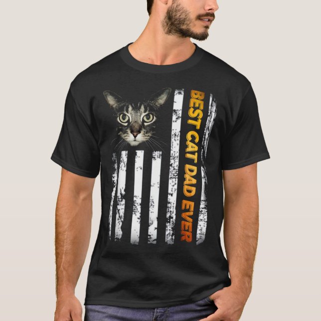 T-shirt Père jour chat chat papa chat papa chat papa chat  (Devant)