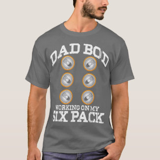 T-shirt Père Jour Papa Bod Travailler Sur Mon Si Pack Bièr