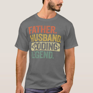 T-shirt Père Mari Coding Légende du Père Fête du Père Retr