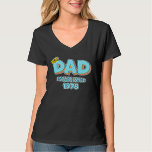 T-shirt Père Meilleur Papa de Tous les Temps Établis 1978