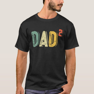 T-shirt Père Mens D'Être De 2 Enfants - 2E Puissance Carré