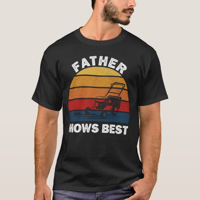 T-shirt Père Mows Meilleure Fête des pères Drôle Papa Pelo (Devant)