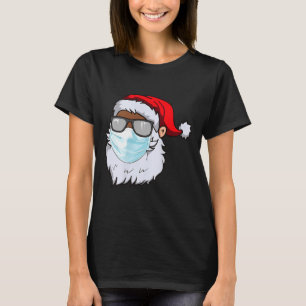 T-shirt Père Noël 2020 avec masque facial noir afro-améric