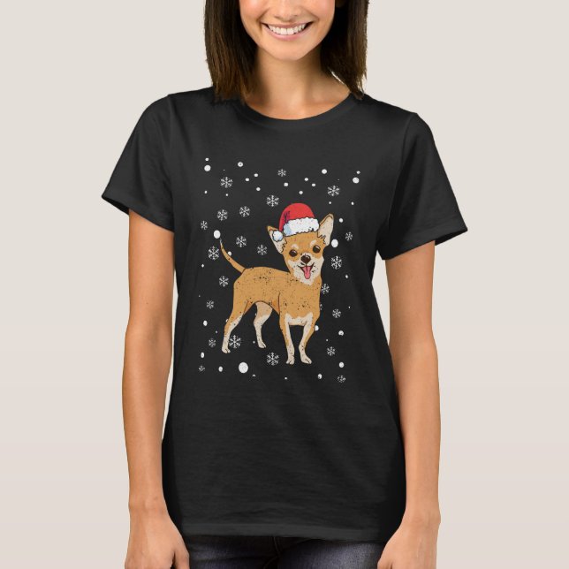 T-shirt Père Noël a Chihuahua Chiwawa (Devant)