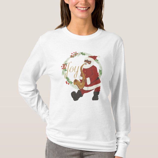 T-shirt Père Noël afro-américain (Devant)