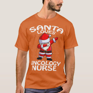 T-shirt Père Noël aime Oncologie Infirmière Noël