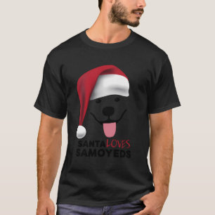 T-shirt Père Noël aime Samoyeds Chien Chien Chien Chien Ch
