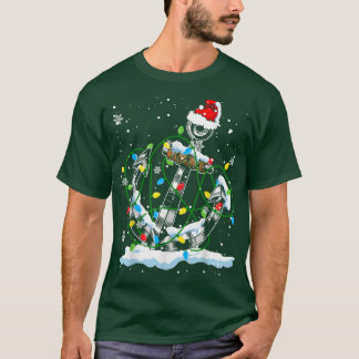 T-shirt Père Noël Ancre Cool Feux de Noël Voile de navigat